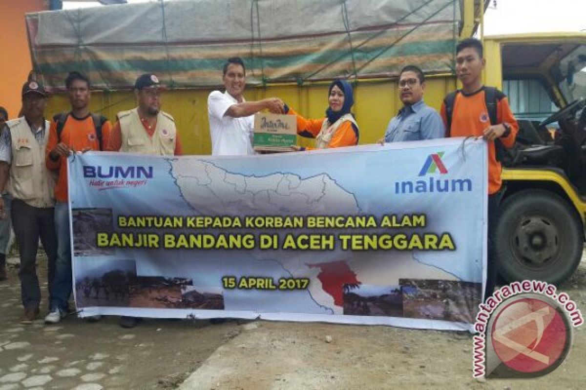 Inalum Bantu Korban Banjir Aceh Tenggara