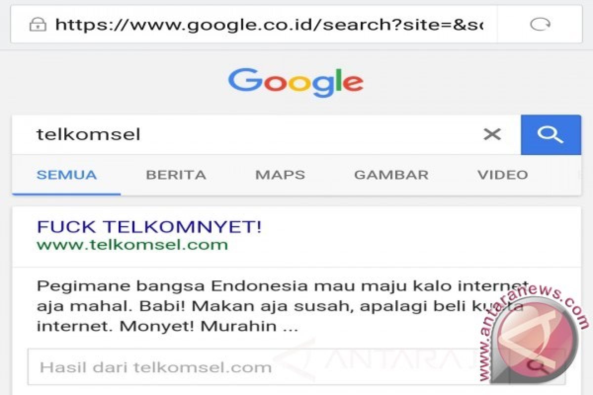  Laman Resmi Telkomsel Diretas