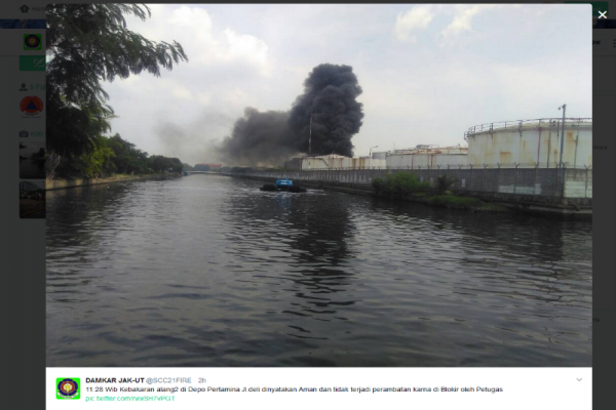 Kebakaran di depo Pertamina Lagoa tak merambat ke tangki BBM