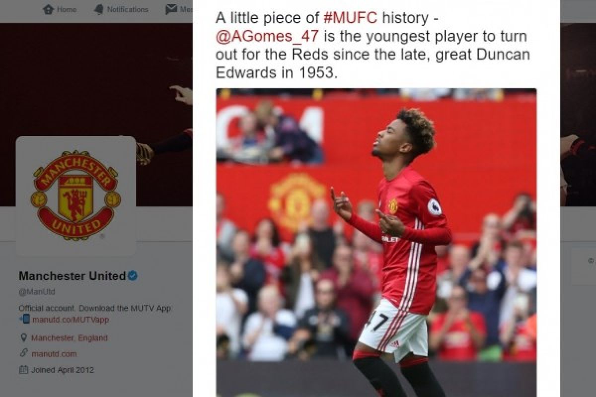 Pemain 16 tahun ini jadi debutan termuda Manchester United