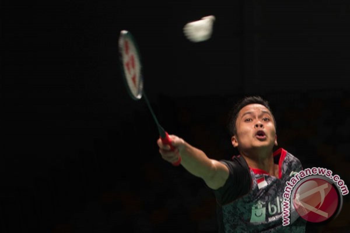 Ginting harus rubber untuk putaran dua Korea Terbuka