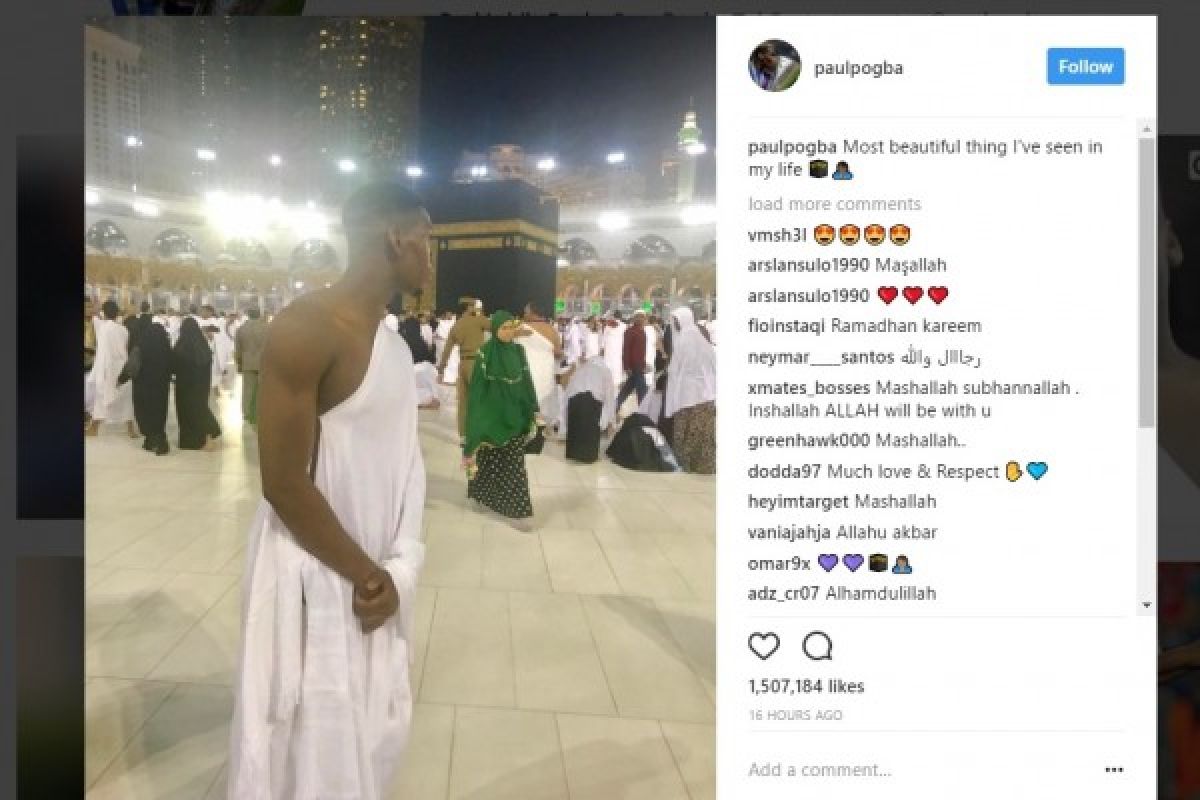 Saat Paul Pogba mengunjungi Mekkah untuk umrah
