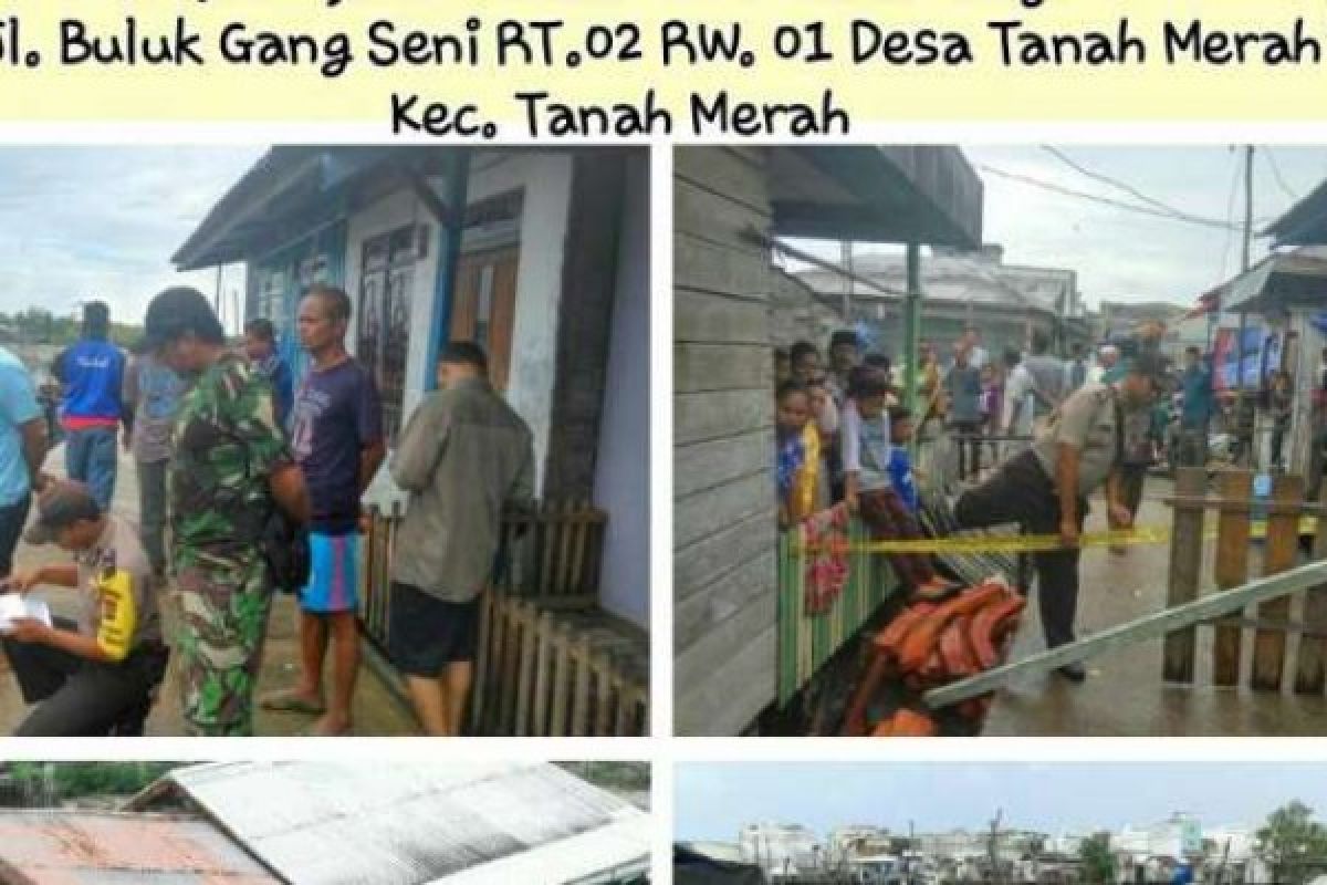 Longsor di Tepi Sungai Tanah Merah Inhil, 3 Rumah Rusak