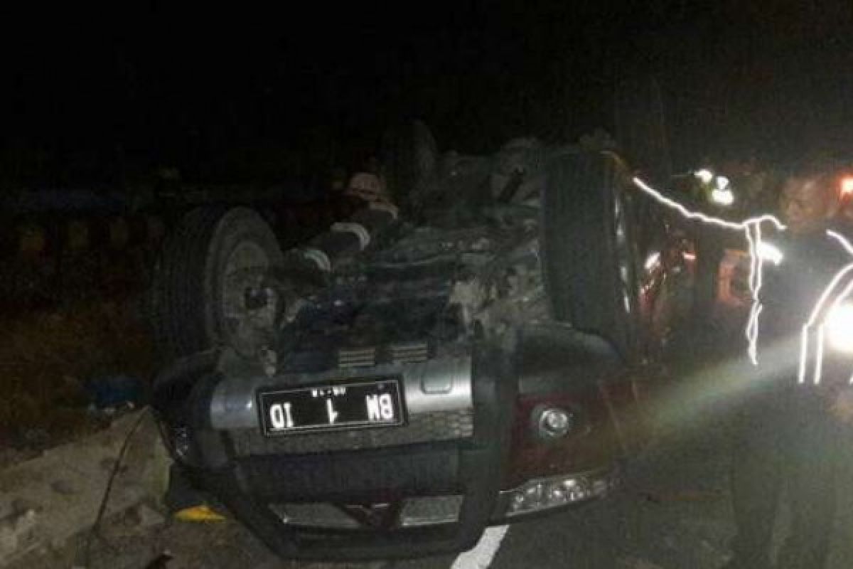 Pajero Sport Terbalik di Jalan Chevron Minas-Pekanbaru, 1 Penumpang Meninggal