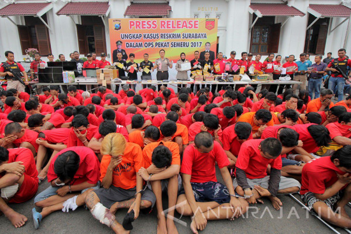 Polrestabes Surabaya Tangkap 180 Penjahat selama Ramadhan