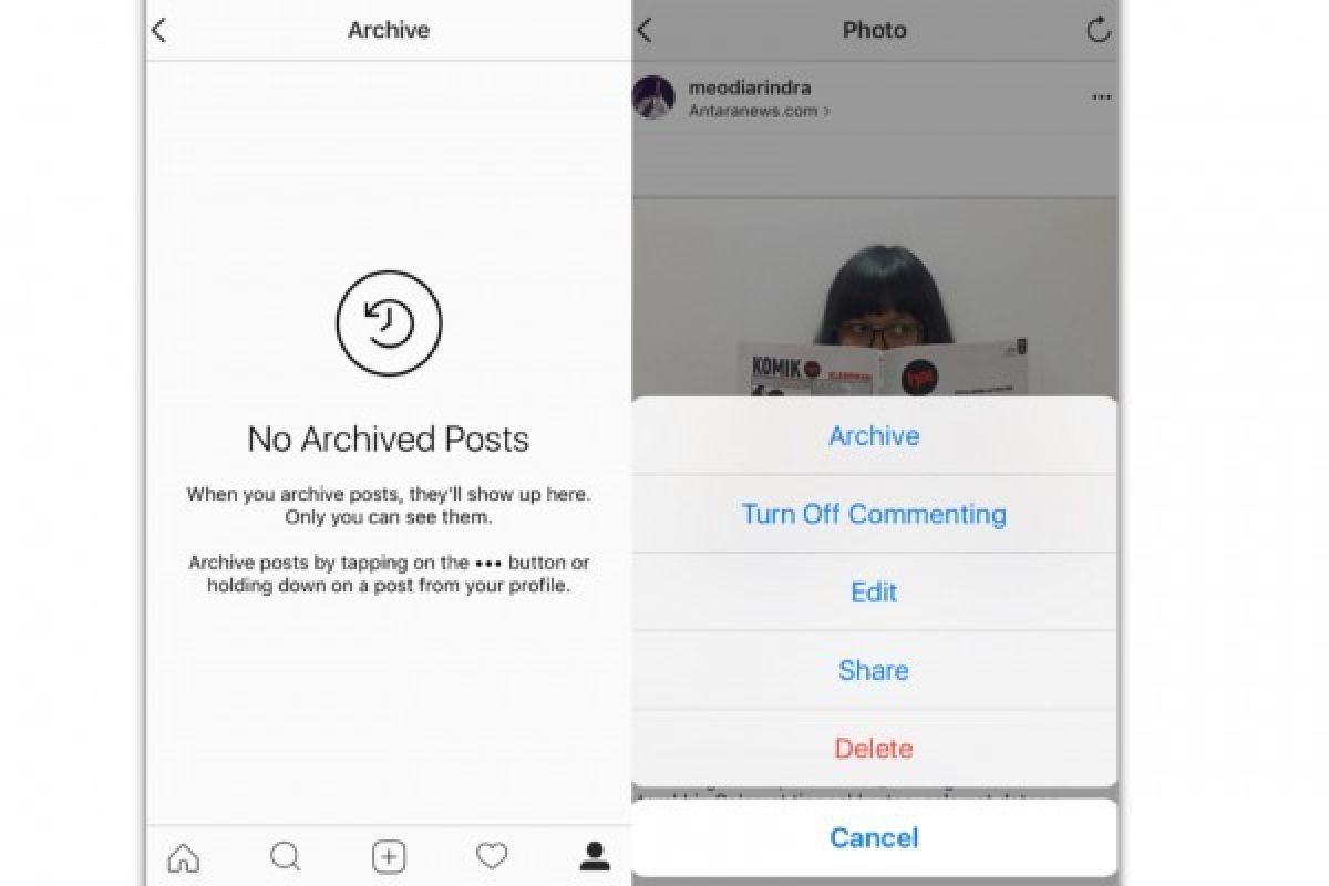 Archive, Fitur Baru Instagram Bisa Sembunyikan Foto