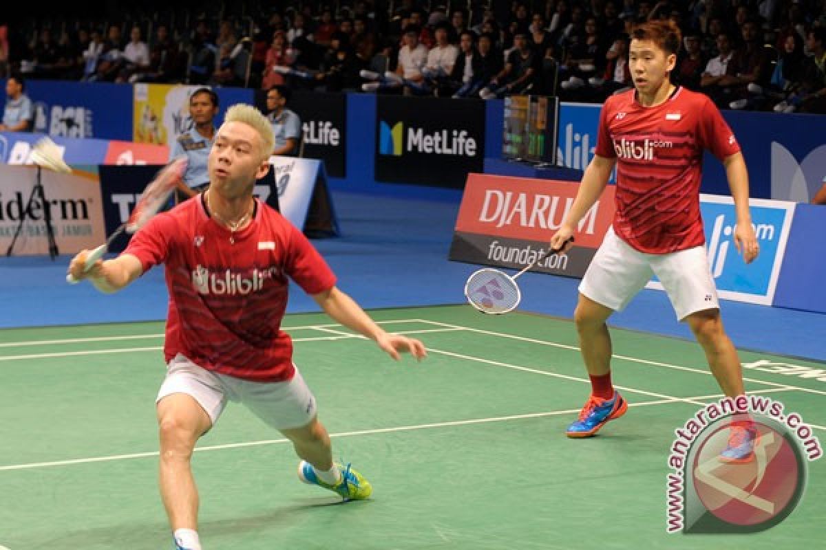 Marcus/Kevin hadapi Angga/Ricky perebutkan tiket ke final Denmark