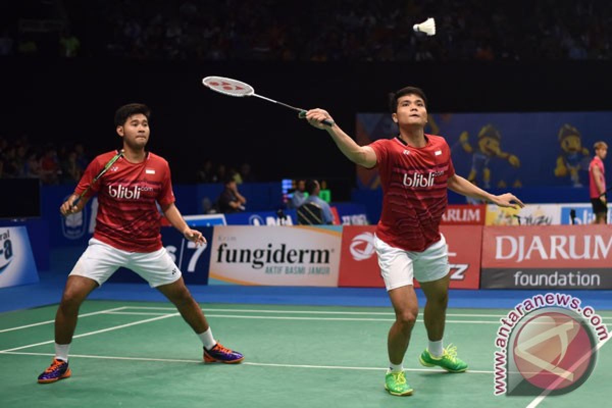 Angga/Ricky tumbangkan unggulan ketiga Li Junhui/Liu Yuchen