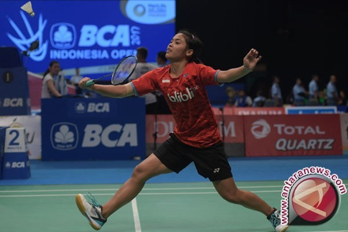 Gregoria tumbang tunggal putri Indonesia terbuka habis