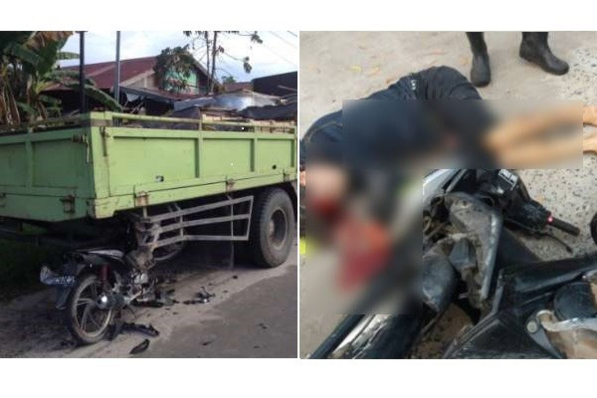 Dua Pengendara Motor Terkapar Akibat Tabrak Truk