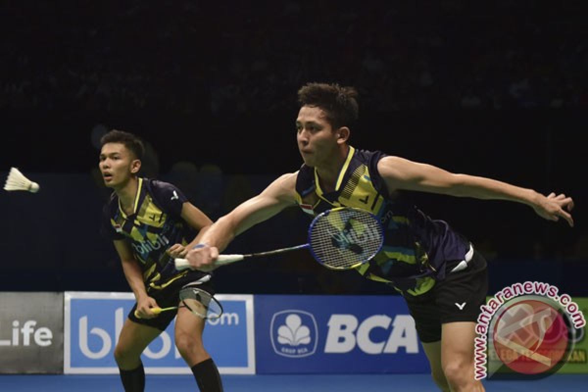 Fajar/Rian akhirnya dihentikan Boe/Mogensen di semifinal BIOSSP