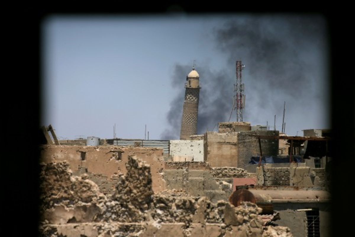 Hancur sudah, Masjid An-Nuri di Mosul tempat ISIS dideklarasikan