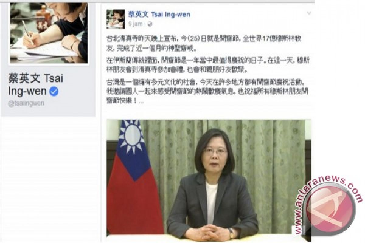 Taiwanese President extends Idul Fitri remarks in Bahasa
