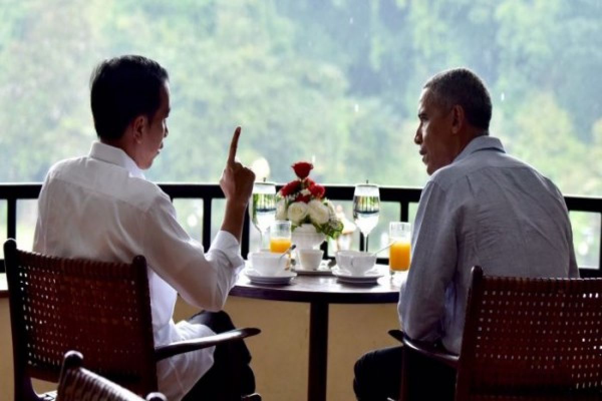 Jokowi, Obama talk over tea