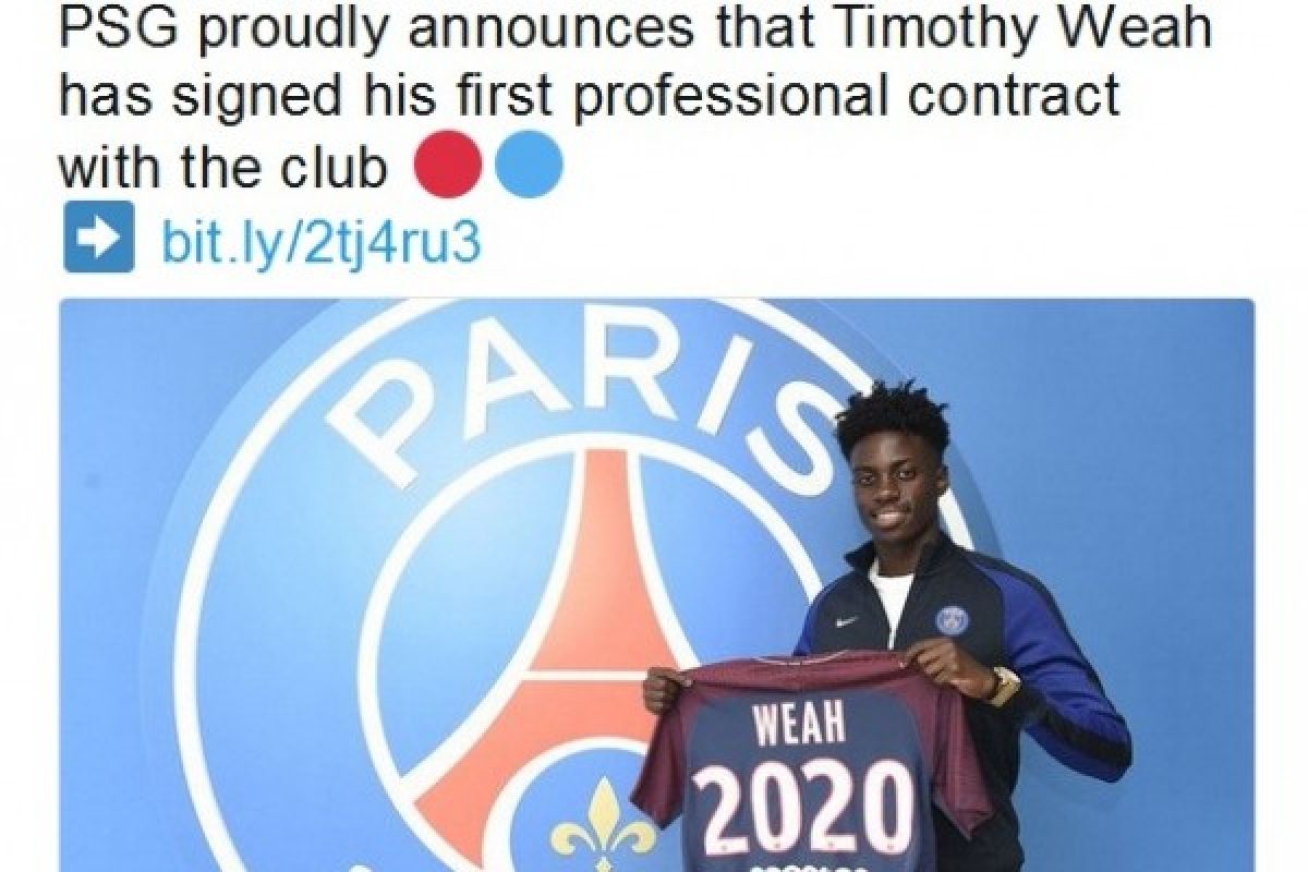 Putra George Weah teken kontrak dengan PSG