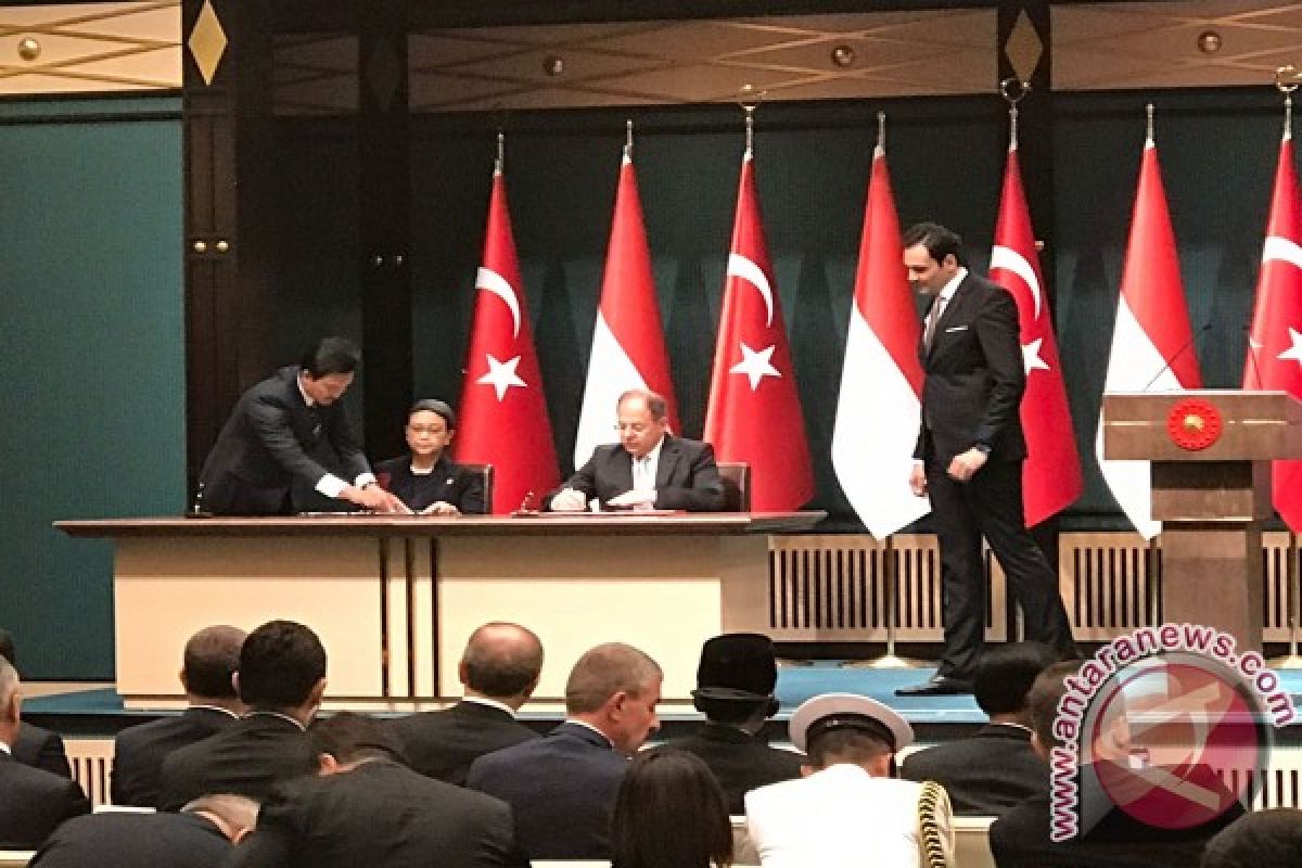 Jokowi-Erdogan saksikan penandatangan dokumen kemitraan