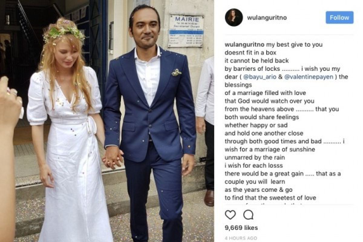Foto Pernikahan Ario Bayu-Valentine Diunggah Sejumlah artis di Instagram