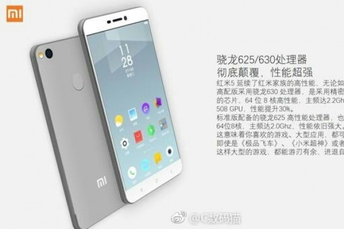 Bocoran gambar Xiaomi Redmi 5 ungkap spesifikasi