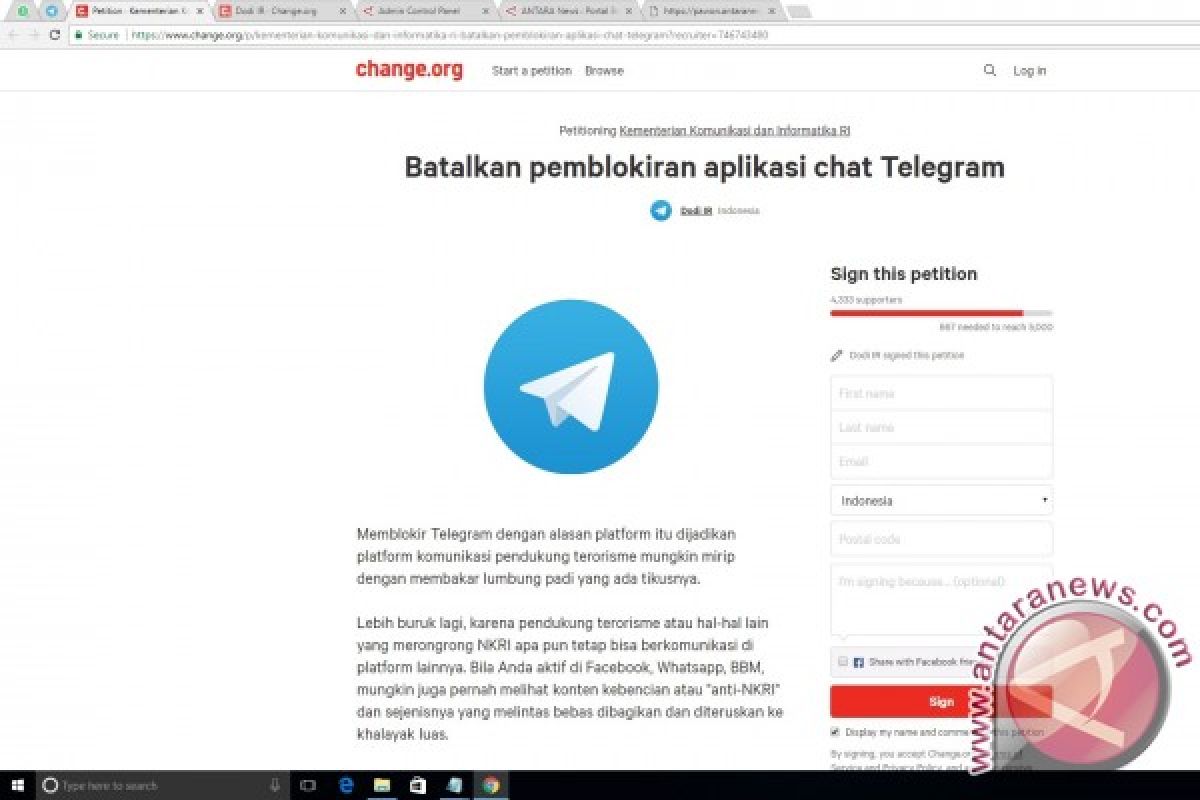 Selain Indonesia, negara ini juga blokir Telegram