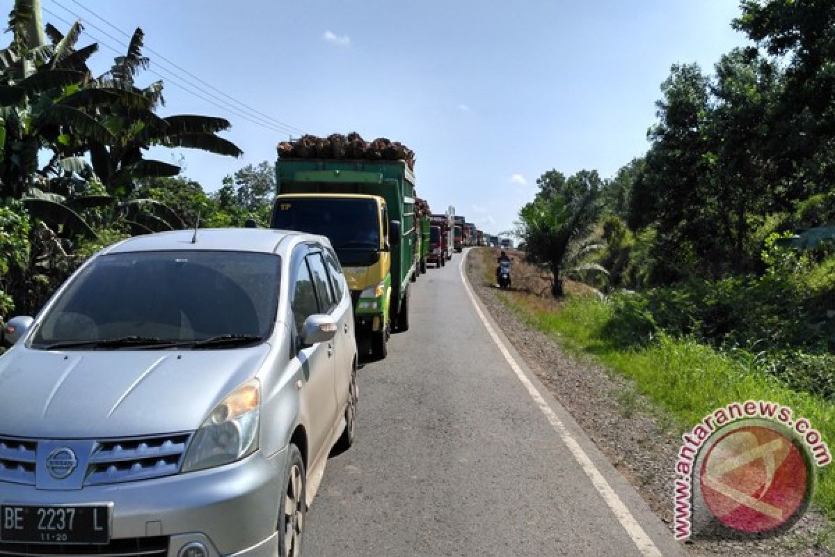 Pengguna Jalan Keluhkan Kemacetan Panjang Jalintim Menggala