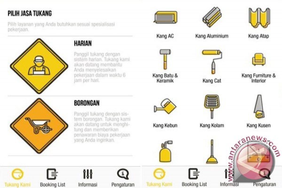 Aplikasi tukang.com fasilitasi 1.100 pekerja informal