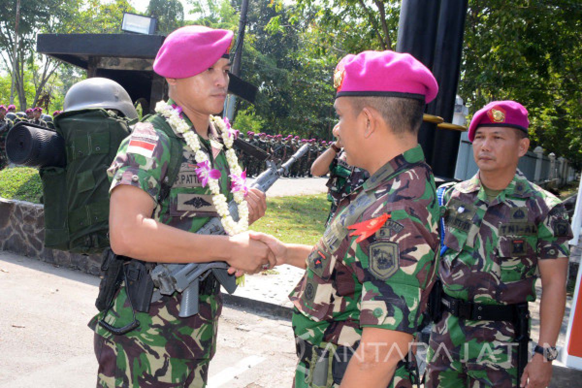 Prajurit Marinir Kembali dari Tugas Ambalat 