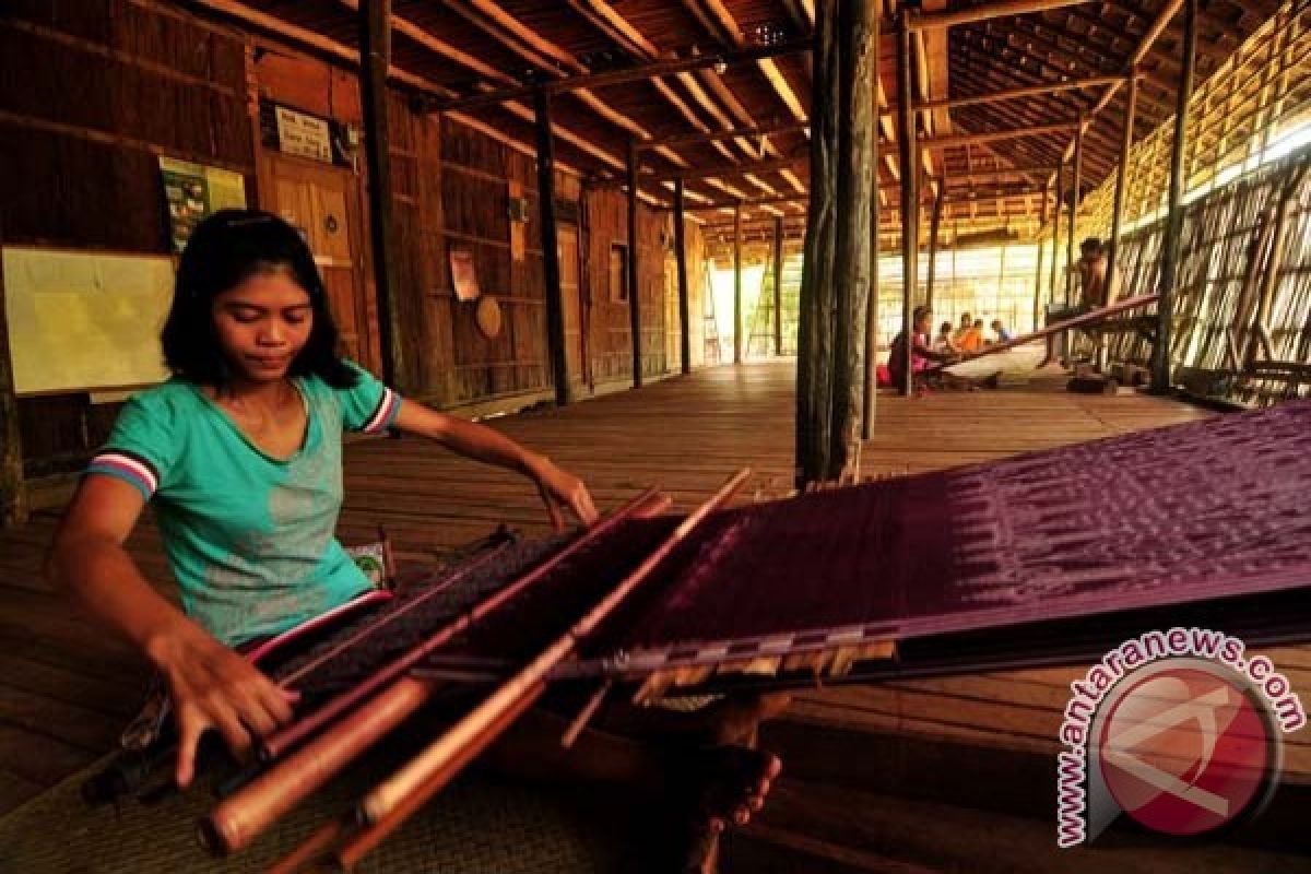 Motif Kain Tenun Dayak Lahir dari Mimpi-Mimpi Penenunnya