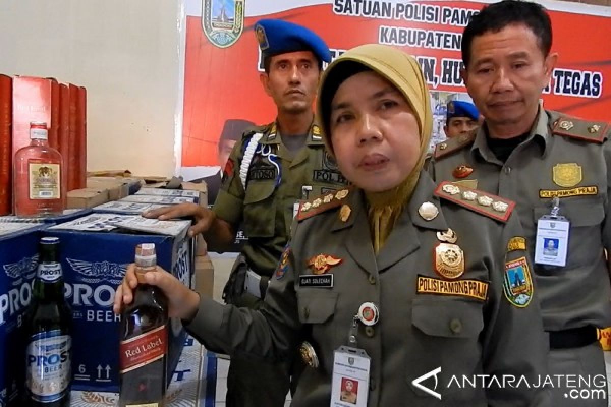 Satpol PP Kudus Sita 2.795 Botol Minuman Beralkohol