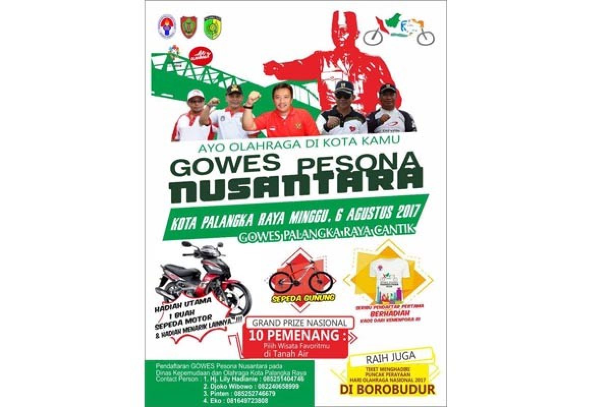 Gowes Pesona Nusantara Kenalkan Wisata Palangka Raya