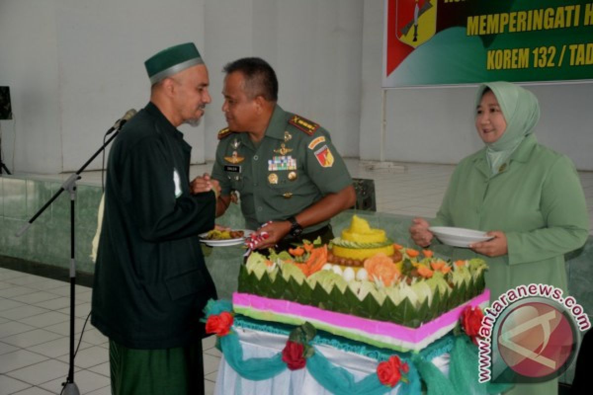 Korem 132/Tadulako rayakan HUT bersama tokoh agama