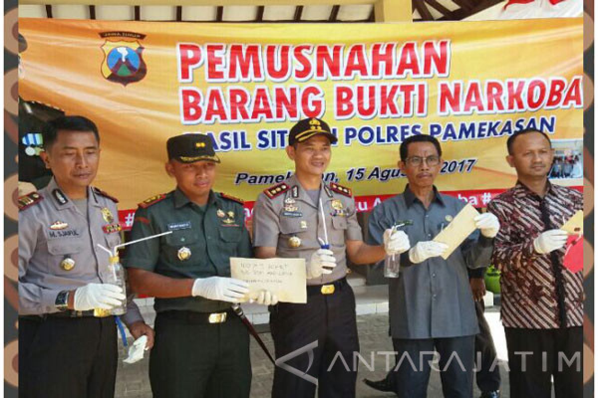 Barang Bukti Narkoba Dimusnahkan Polres Pamekasan