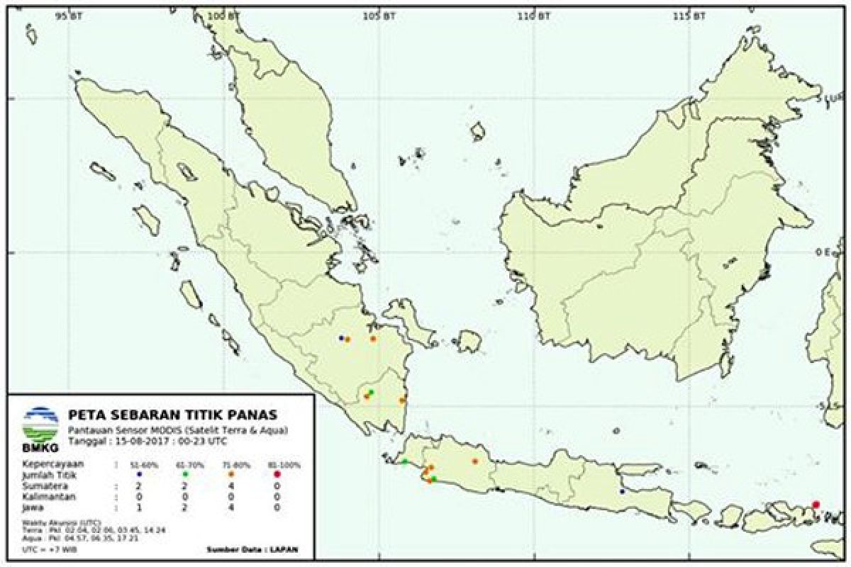 Titik Panas Terpantau di Lampung