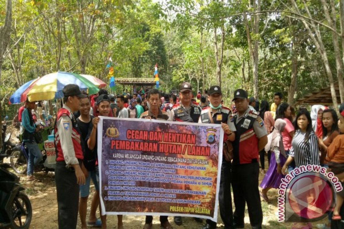 Polsek Tapin Selatan Sosialisasi Karhutla di Danau