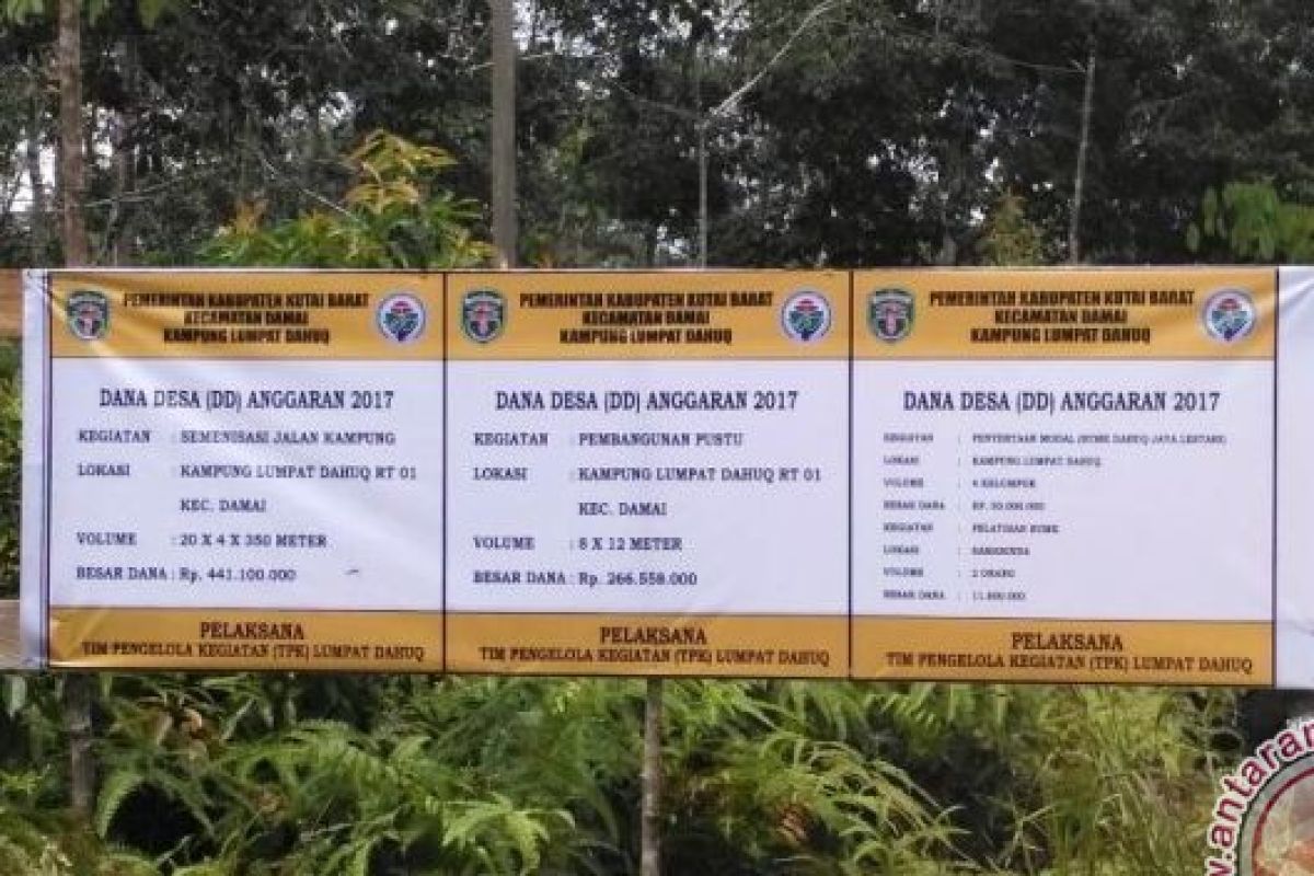 Kampung di Kutai Barat sudah Realisasikan Dana Desa