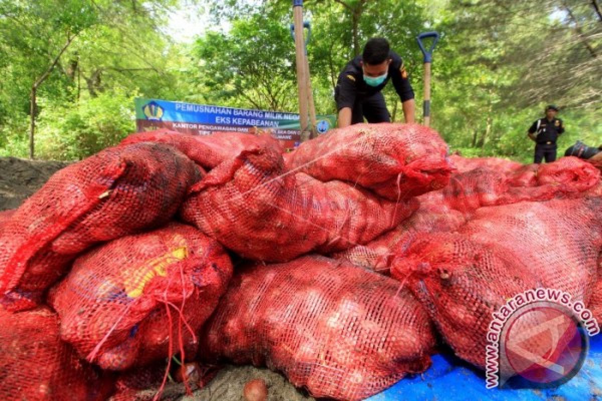 70 ton bawang merah ilegal dimusnahkan