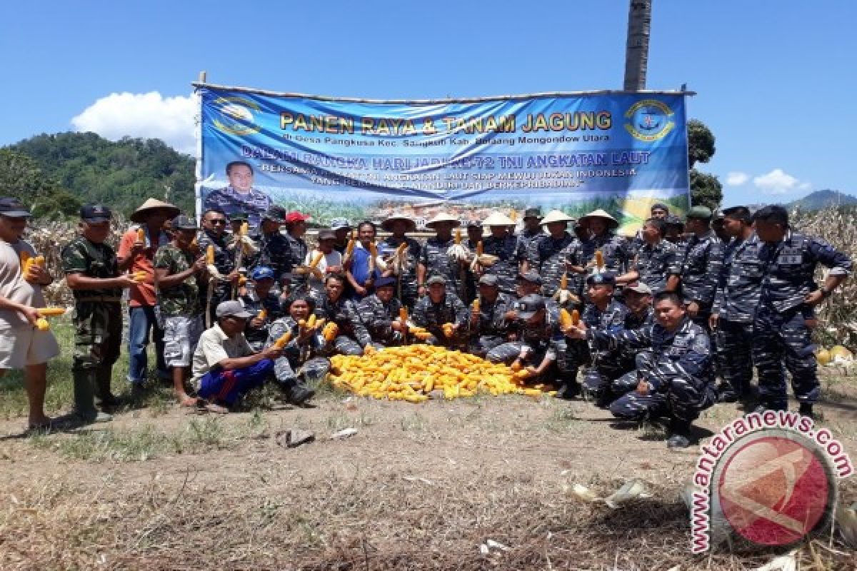 Wadan Lantamal Manado panen jagung di Sangkub 