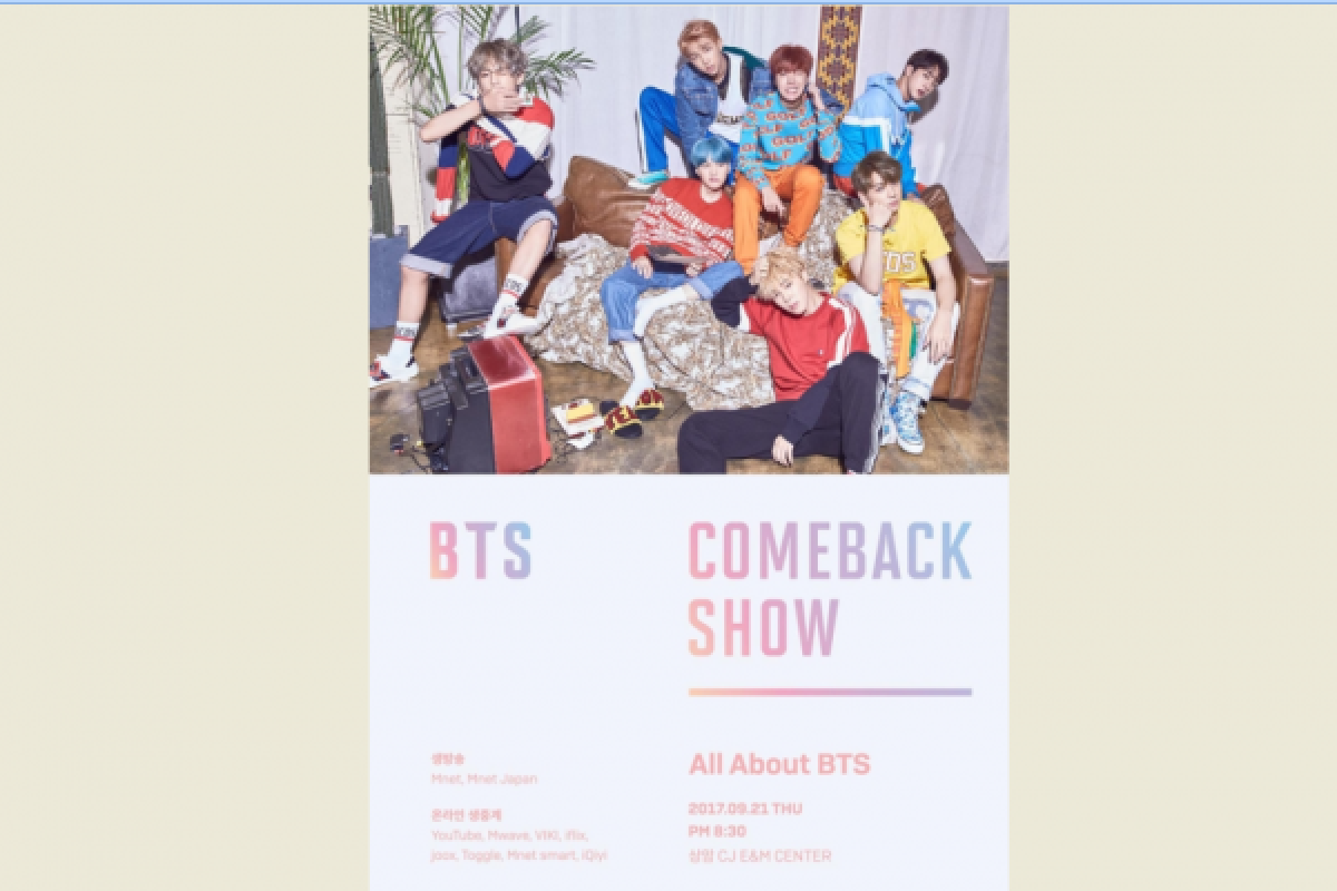 BTS akan hadirkan "BTS Comeback Show" 