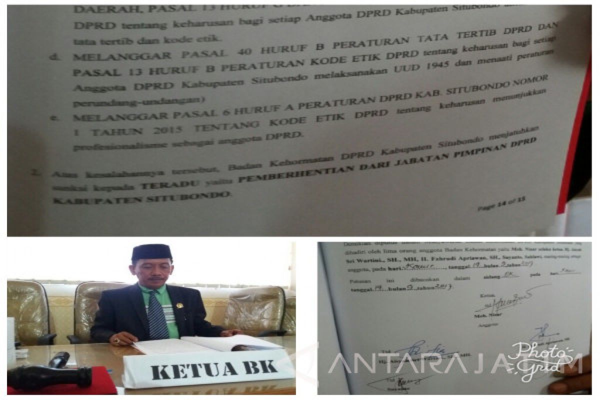 Badan Kehormatan Berhentikan Ketua DPRD Situbondo (Video)