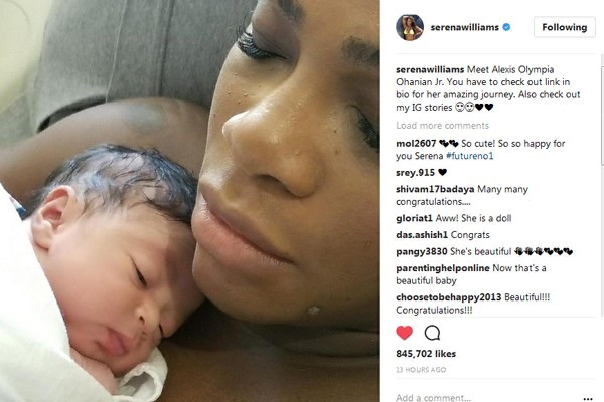Serena Williams pamerkan foto-foto pertama putrinya
