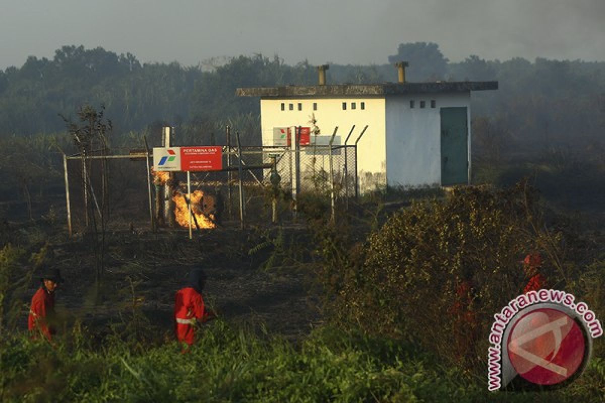 Stasiun Pengaman Pertamina Gas terbakar