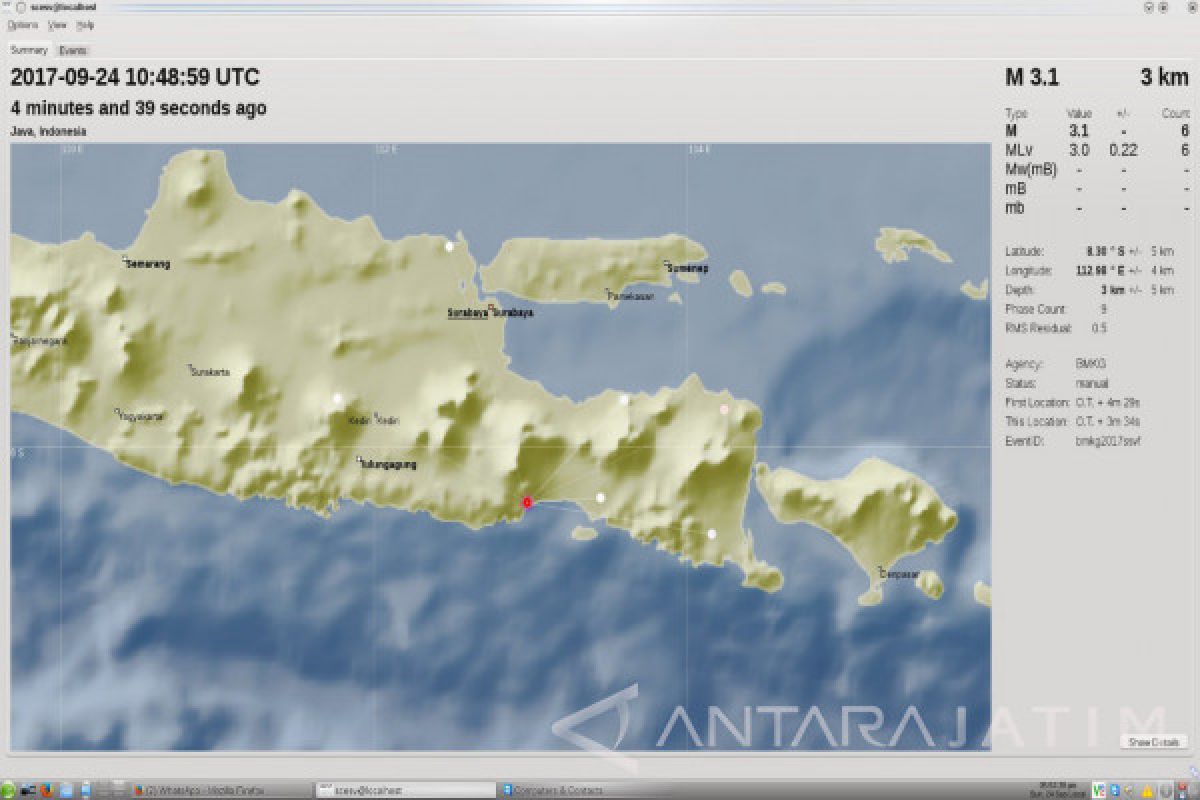 Kabupaten Lumajang Diguncang Gempa Bumi 3,1 SR