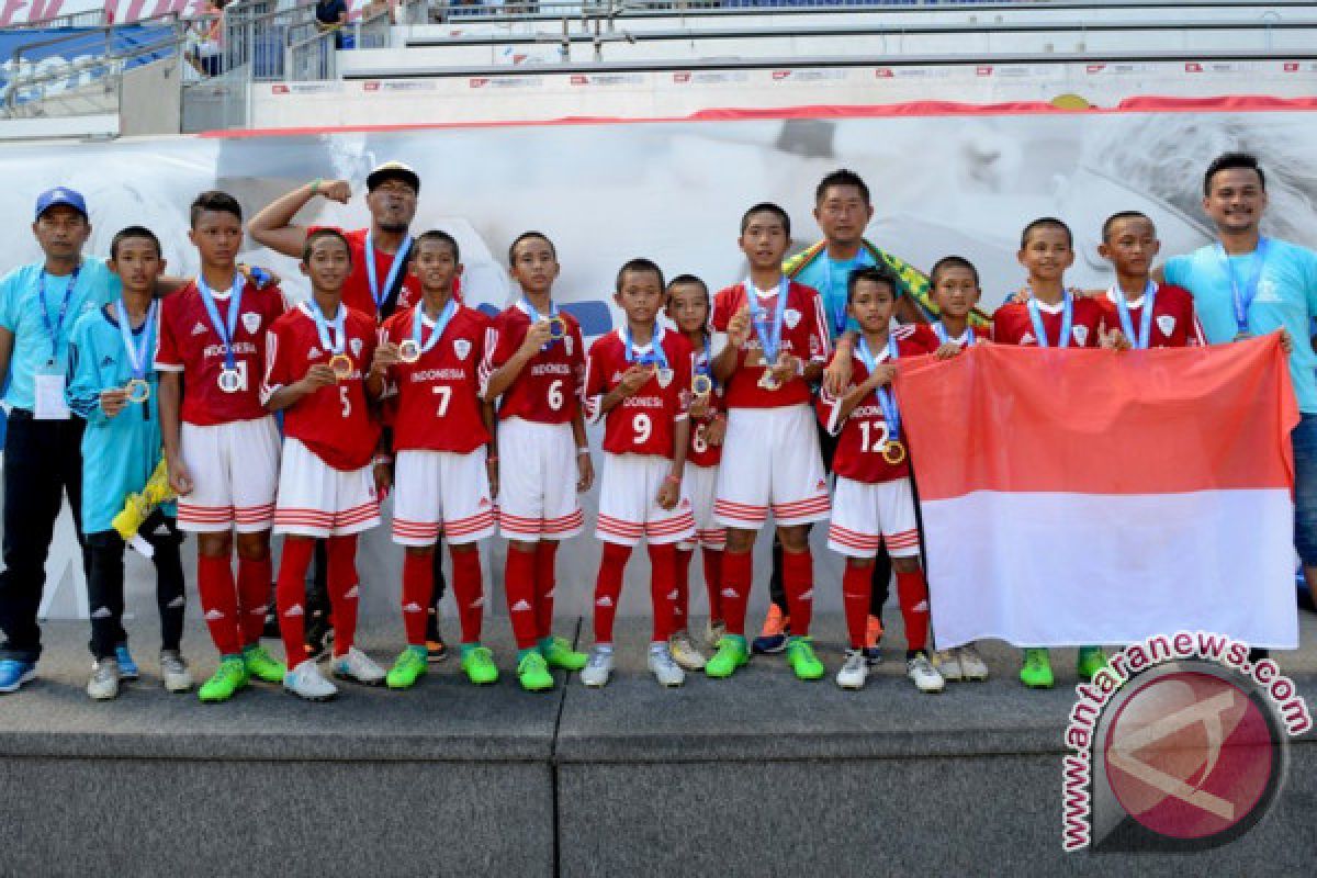 Skuad Garuda Muda Indonesia Pada Aqua Danone Nations Cup 2017