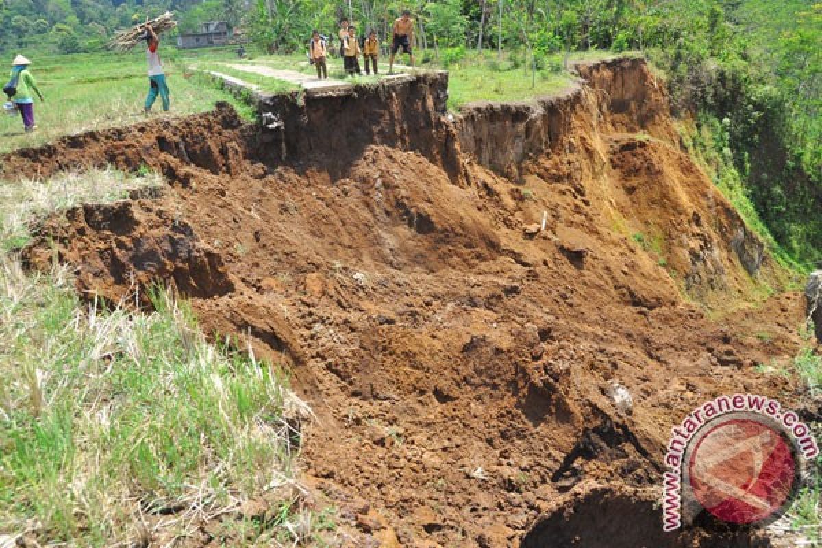 Tebing setinggi 25 meter di Blitar longsor