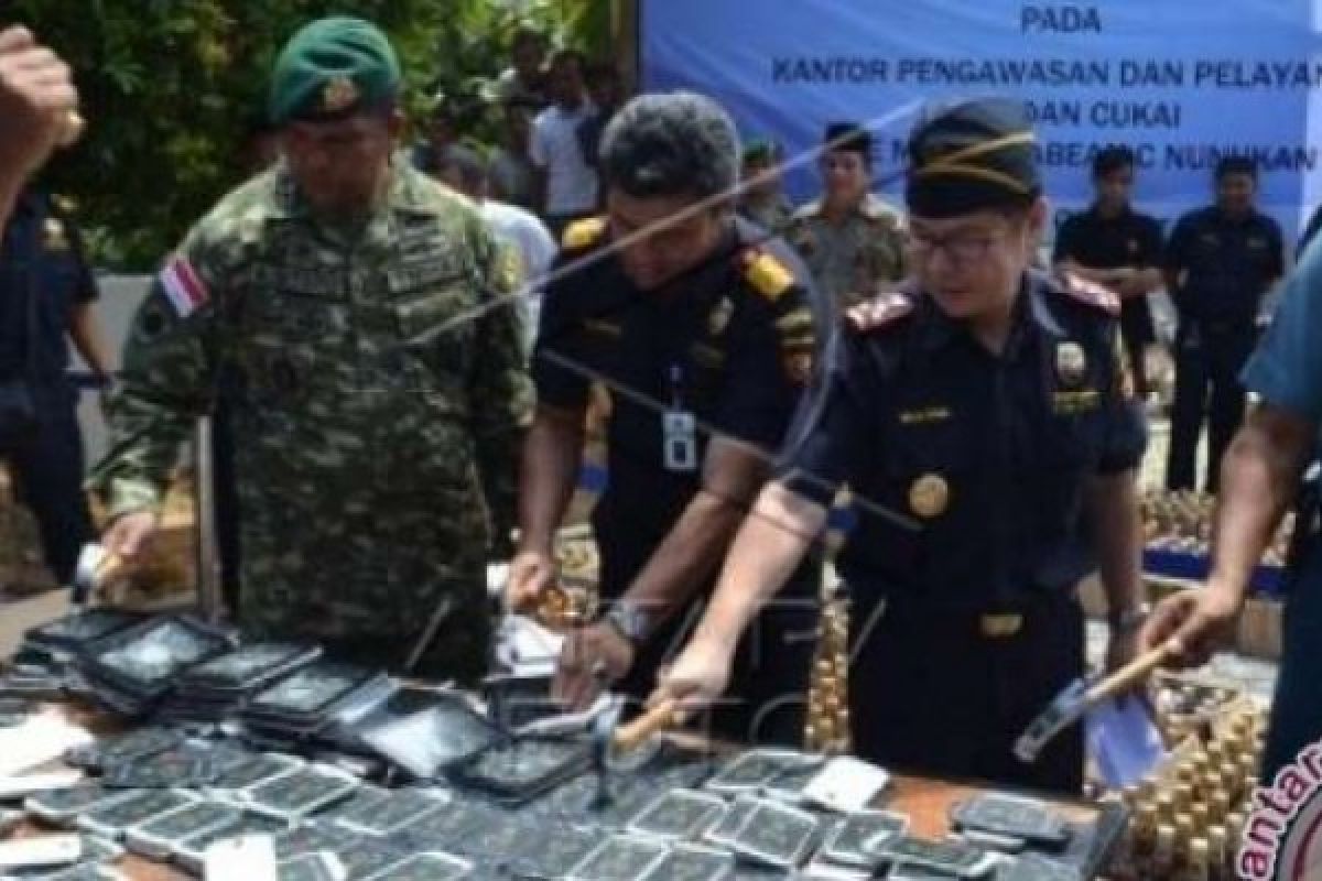 Ratusan Barang Sitaan Senilai Rp800 Juta Dimusnahkan Bea Cukai Meranti