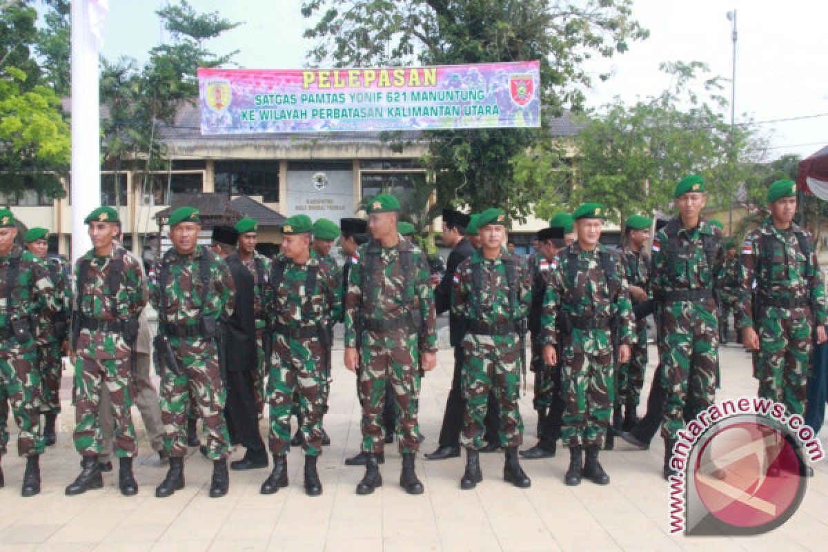 Prajurit Yonif 621 Manuntung Amankan Wilayah Perbatasan