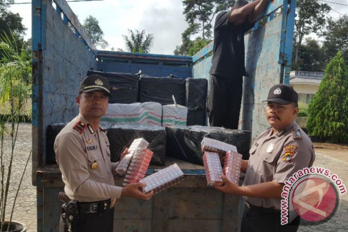 Polisi Bangka Barat Gagalkan Penyelundupan Rokok