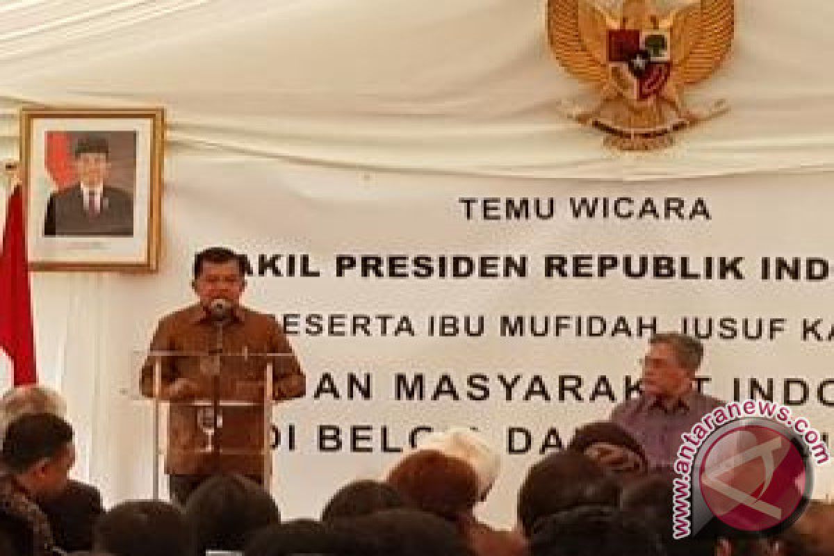 Wapres Jusuf Kalla Bertemu Masyarakat Indonesia di Belgia