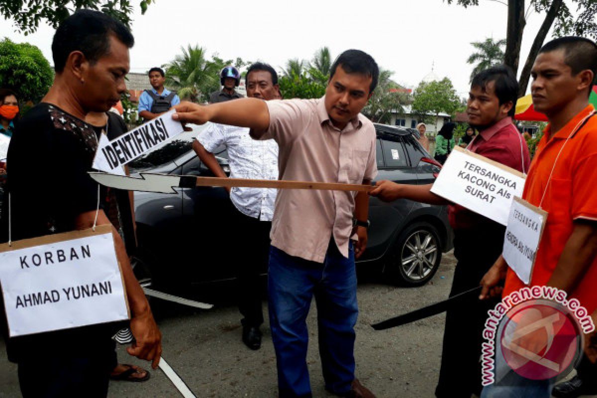 Polsekta Banjarmasin Timur Gelar Rekontruksi Kasus Pembunuhan