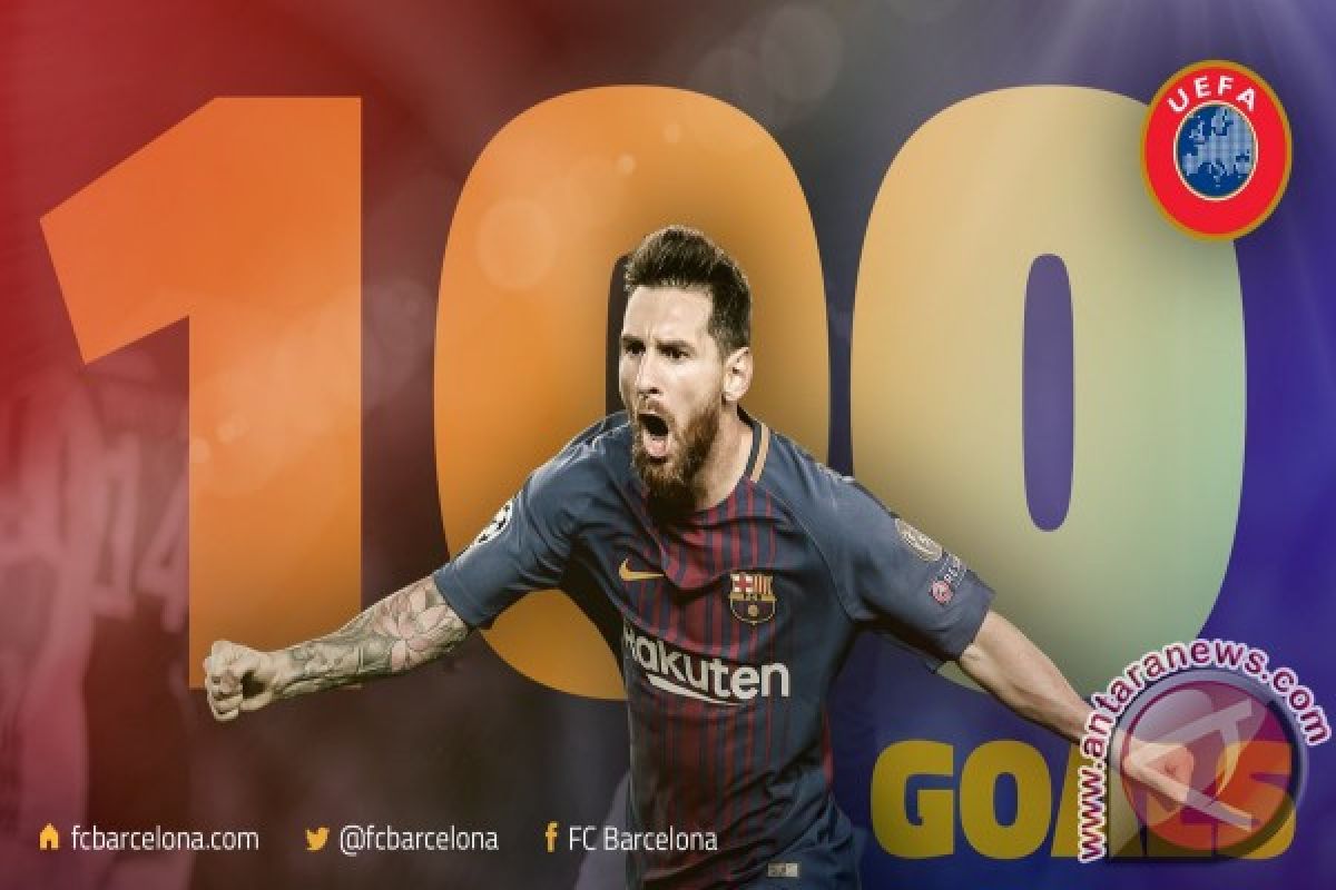 Messi Cetak Gol ke-100 di Eropa