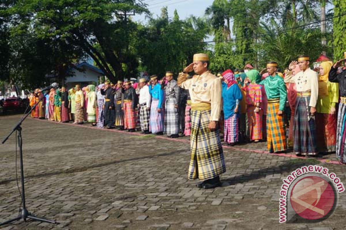 Peringati Hari Jadi  Sulsel Pegawai Gowa Berpakaian Adat